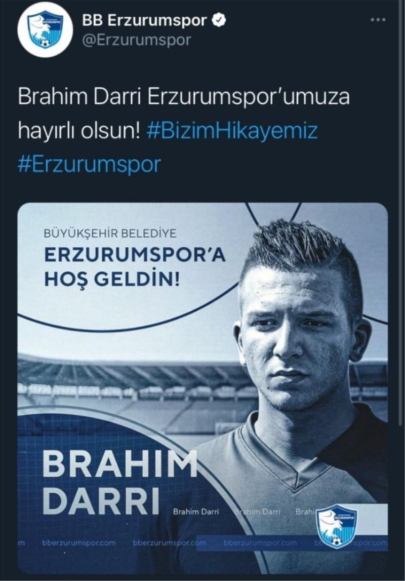 BB Erzurumspor Brahim Darri ile anlaşma sağladı