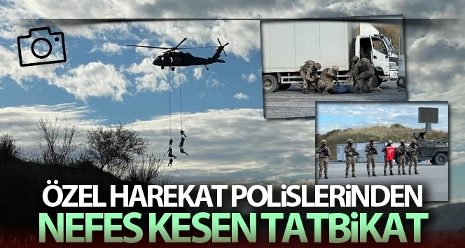 Araziye inen özel harekat polislerinden nefes kesen tatbikat