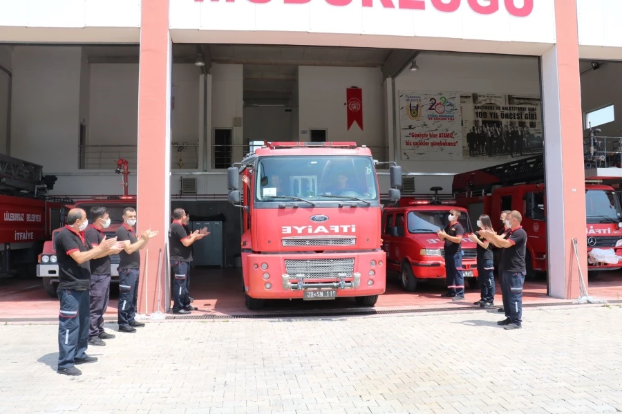 Lüleburgaz İtfaiyesi Marmaris yangınına alkışlarla uğurlandı