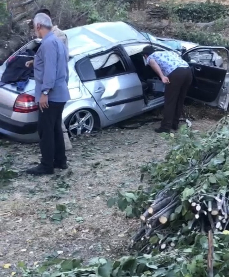 Tatvan’da kontrolden çıkan araç kaza yaptı : 2 yaralı