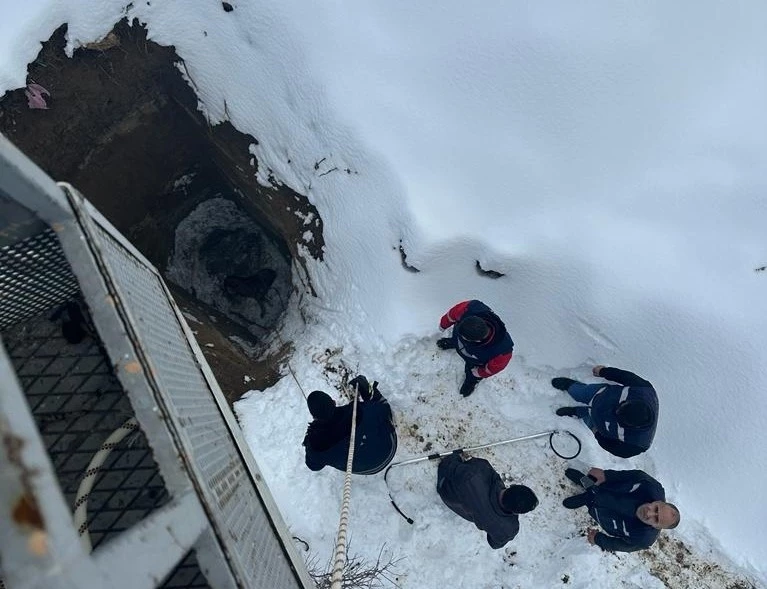 Van’da kuyuya düşen köpeği itfaiye ekipleri kurtardı