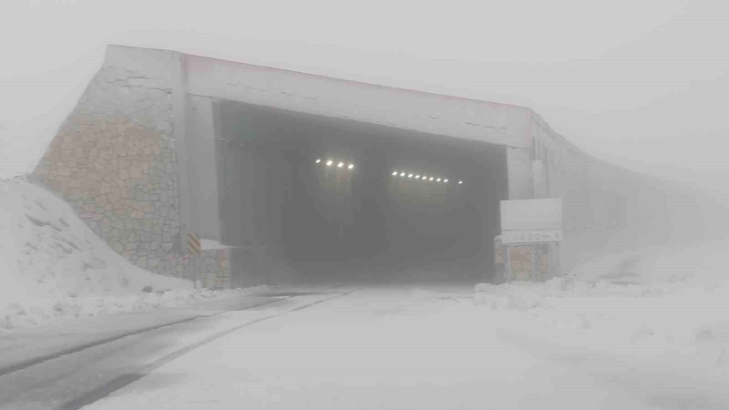 Van-Bahçesaray yolu üzerindeki Karabet Geçidi’ne mevsimin ilk karı düştü
