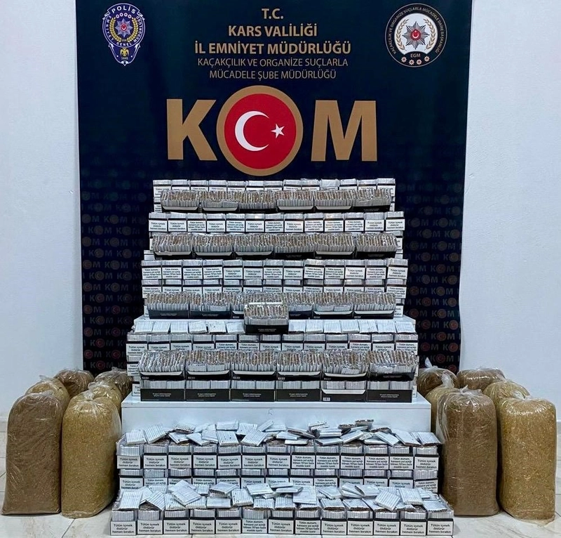 Kars’ta makaron ve tüten ele geçirildi