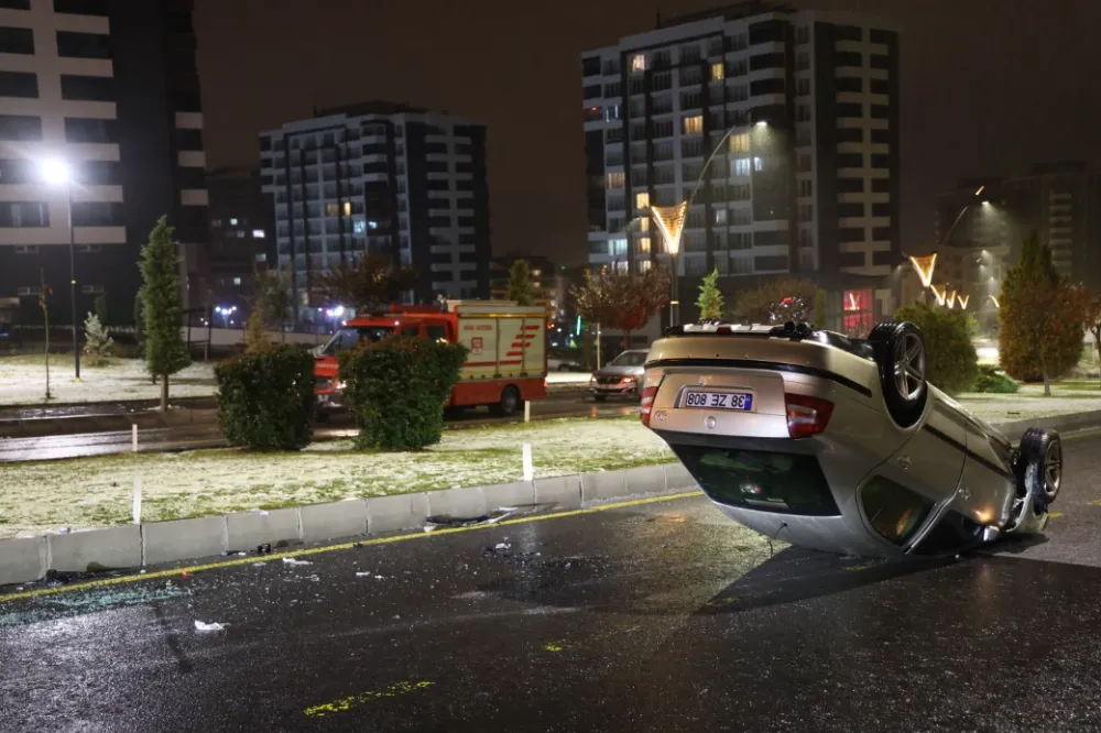 Önce otomobiliyle takla attı, sonra kaza yerinden kaçtı