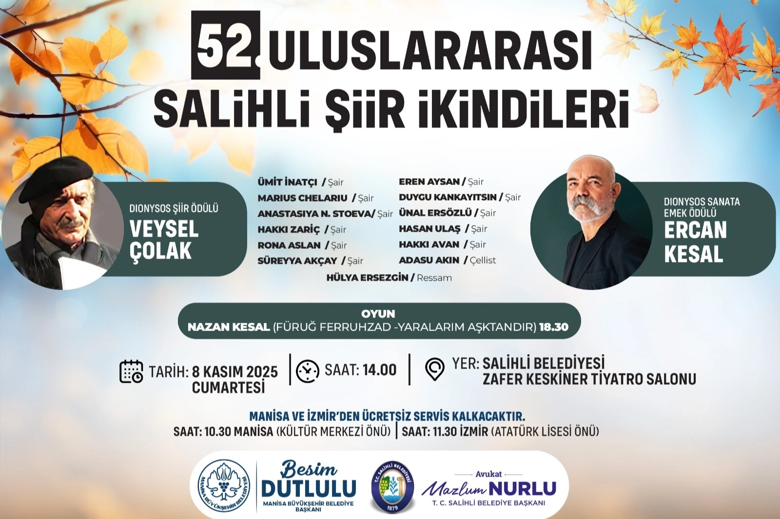 Salihli Şiir İkindileri 52. Kez Sanatseverlerle Buluşuyor