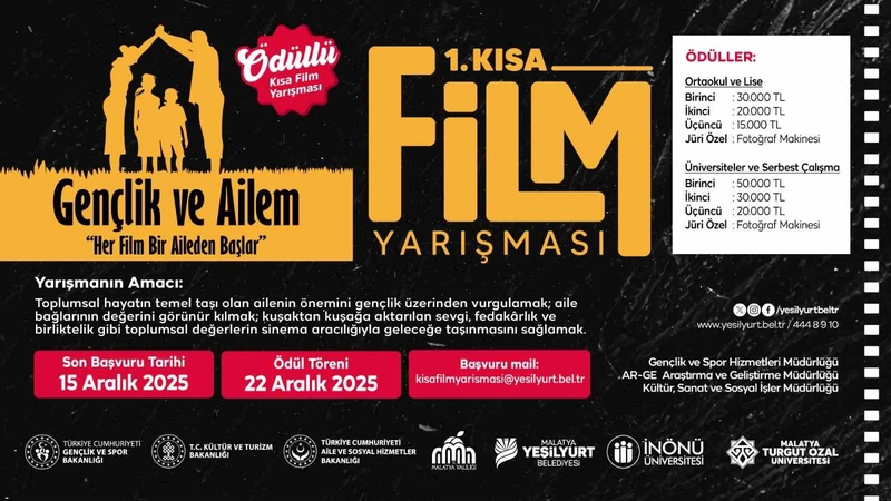 Malatya’da 1. Kısa Film Festivali için Başvuru Süreci Devam Ediyor