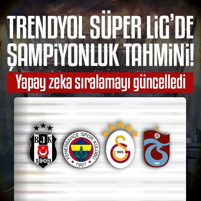 Süper Lig İçin Şampiyonluk Tahmini! Sıralama Güncellendi